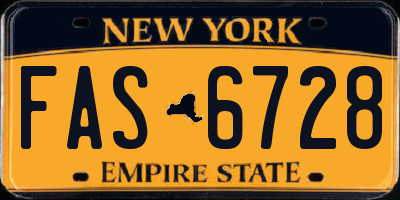 NY license plate FAS6728