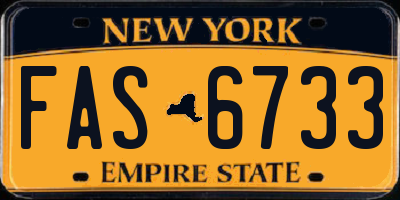 NY license plate FAS6733