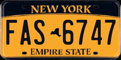 NY license plate FAS6747