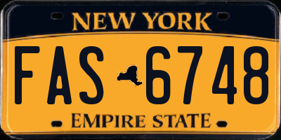 NY license plate FAS6748
