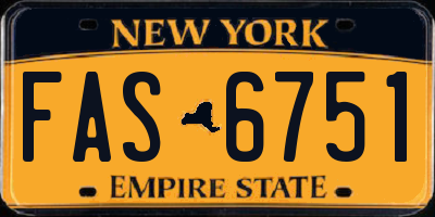 NY license plate FAS6751