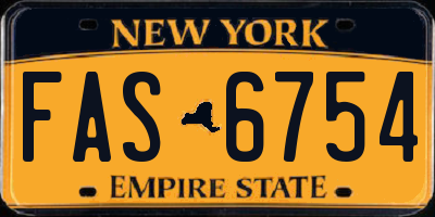 NY license plate FAS6754