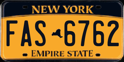 NY license plate FAS6762