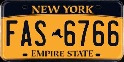 NY license plate FAS6766