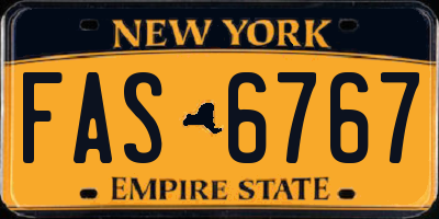 NY license plate FAS6767