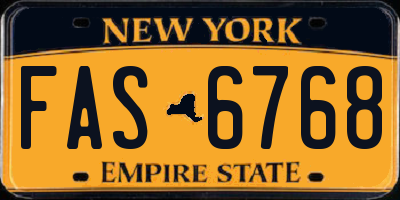 NY license plate FAS6768