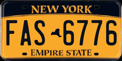 NY license plate FAS6776