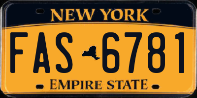 NY license plate FAS6781