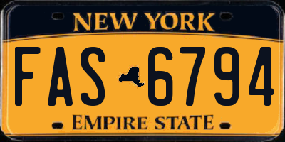 NY license plate FAS6794