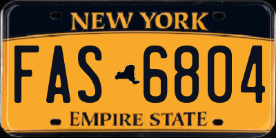 NY license plate FAS6804