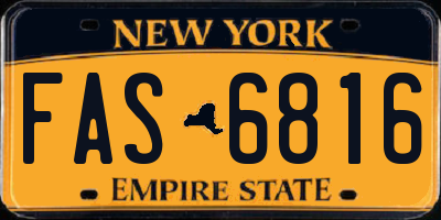 NY license plate FAS6816