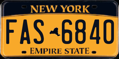 NY license plate FAS6840