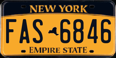 NY license plate FAS6846