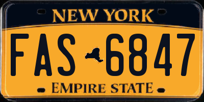NY license plate FAS6847
