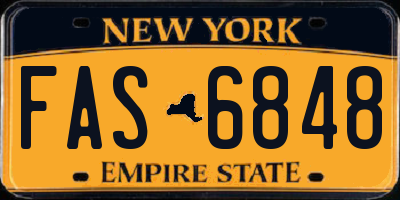 NY license plate FAS6848