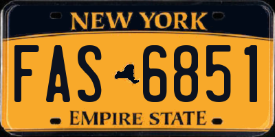 NY license plate FAS6851