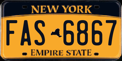 NY license plate FAS6867