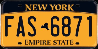 NY license plate FAS6871