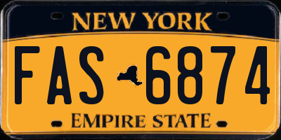 NY license plate FAS6874