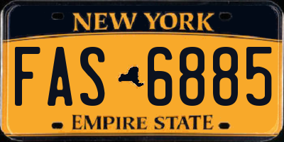 NY license plate FAS6885