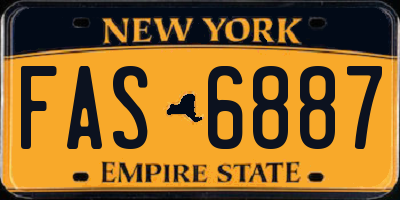 NY license plate FAS6887