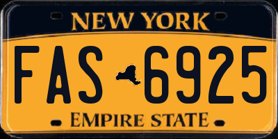 NY license plate FAS6925
