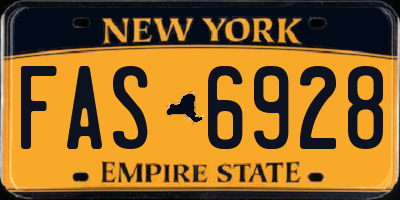 NY license plate FAS6928