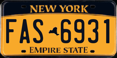 NY license plate FAS6931