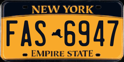 NY license plate FAS6947