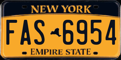 NY license plate FAS6954