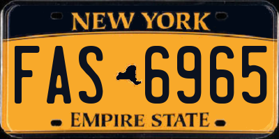 NY license plate FAS6965