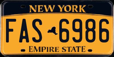 NY license plate FAS6986