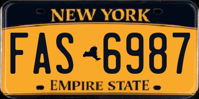NY license plate FAS6987