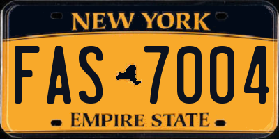 NY license plate FAS7004