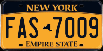 NY license plate FAS7009