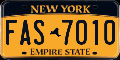 NY license plate FAS7010