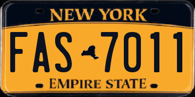 NY license plate FAS7011