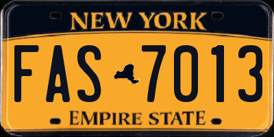 NY license plate FAS7013