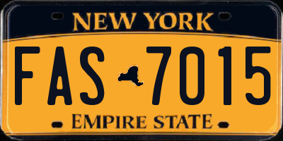 NY license plate FAS7015