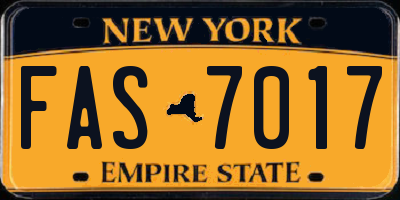 NY license plate FAS7017
