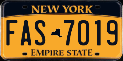 NY license plate FAS7019