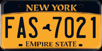 NY license plate FAS7021