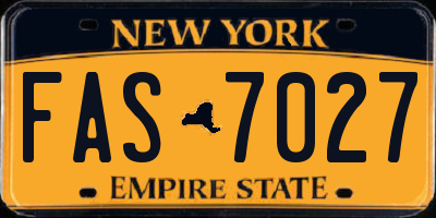NY license plate FAS7027
