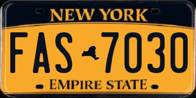 NY license plate FAS7030