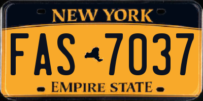 NY license plate FAS7037