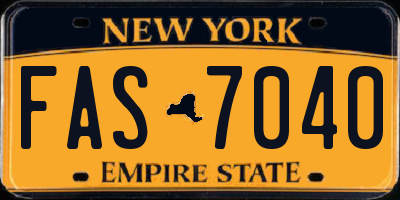 NY license plate FAS7040