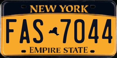 NY license plate FAS7044