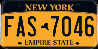 NY license plate FAS7046
