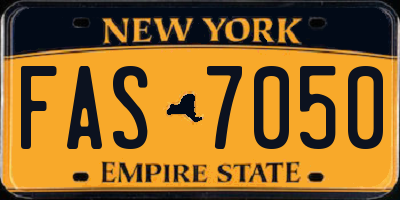 NY license plate FAS7050