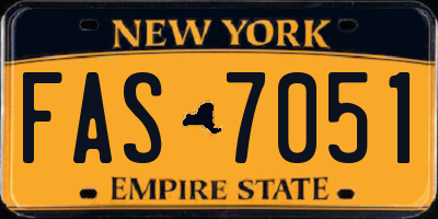 NY license plate FAS7051